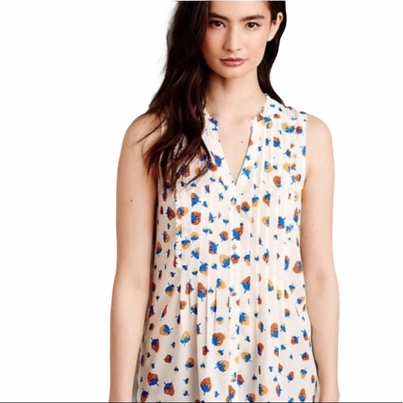 Anthropologie Tops - Maeve Anthropologie Fragola Strawberry Ruffle Top
